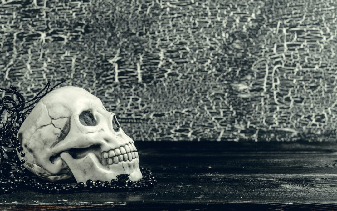 art contemporain avec des squelettes